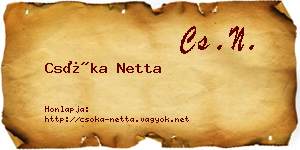 Csóka Netta névjegykártya